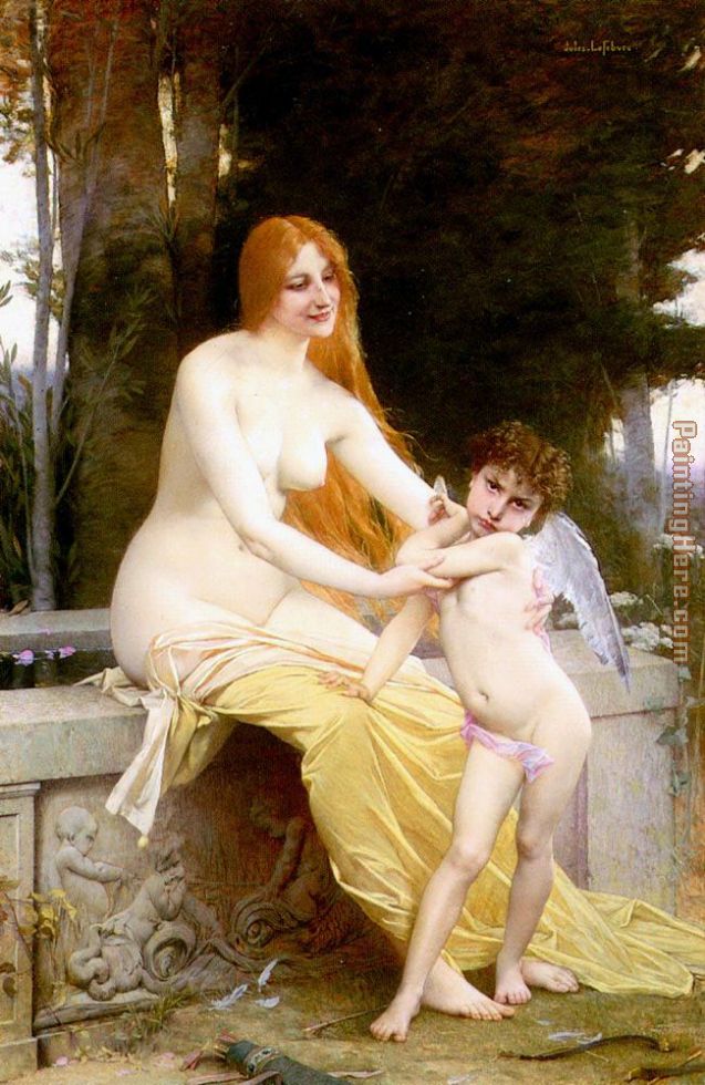 L'amour Blesse painting - Jules Joseph Lefebvre L'amour Blesse art painting